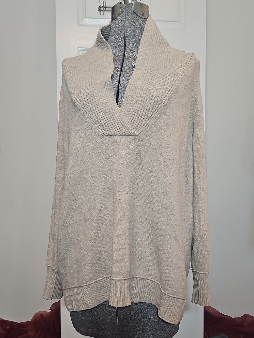 Eddie Bauer Cotton/Wool Blend Sweater Cream Size XXL
